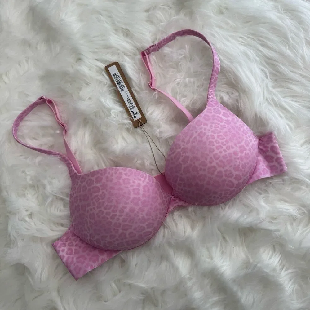 Skims Ultimate Teardrop Push-up Bra Bubblegum Leopard Print Size 32A - Picture 4 of 8